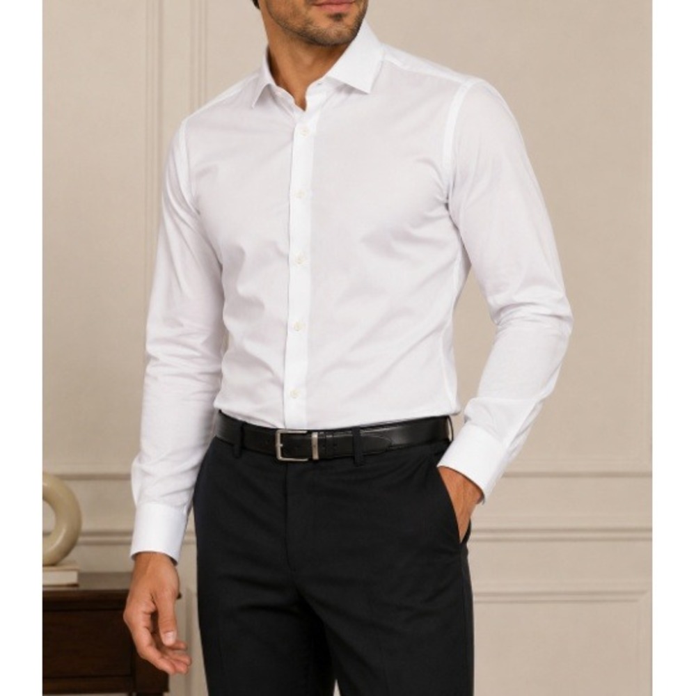 Charles Tyrwhitt Men's White Non Iron Slim Fit Royal Oxford Shirt Size 16/33 NWT